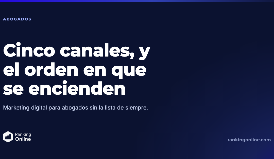 Marketing digital para abogados: los cinco canales y su orden